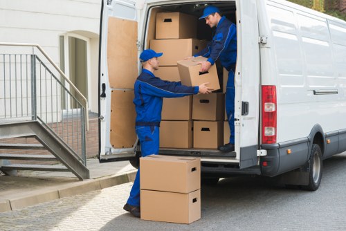 Trucks ready for a move by Movers Welling