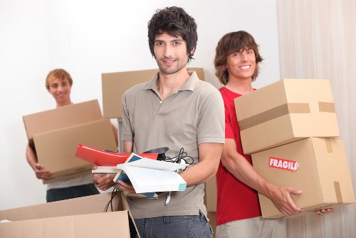 Moving truck loaded with household items