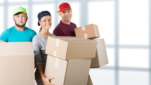 Packed boxes ready for moving in Haringey