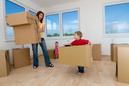Professional movers at Shirley preparing for a move