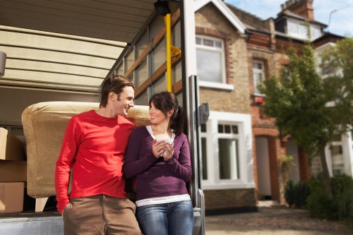 Satisfied customers with their successful move